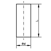 Esquema técnico de barra maciza cilíndrica